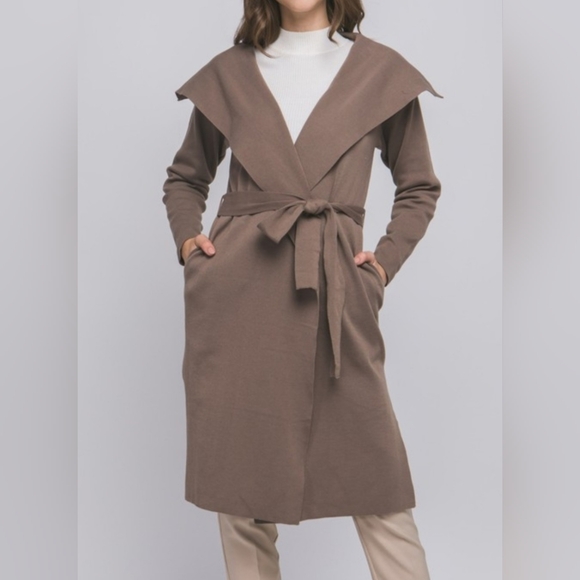 #89 🛑L Fabulous Open Front Belted Sweater Cardigan - Picture 8 of 8